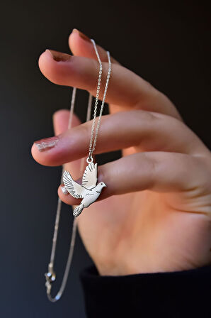 925 Ayar Gümüş Barış Güvercini Kolye