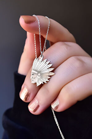 925 Ayar Gümüş Antik Ve Etnik Desenli, Vintage Mısır Tanrıçası, Kızıldere Kafası Kolye