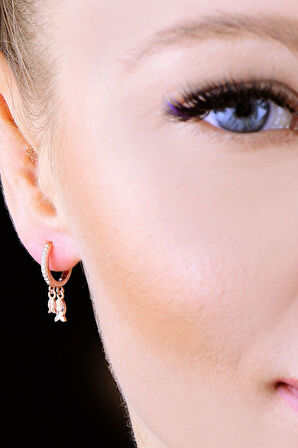 925 Ayar Gümüş Balık Figürlü Minimal Halka Kadın Küpe Uvpts300009