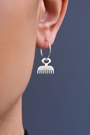 925 Ayar Gümüş Rodyum Kaplama Yaratıcı Kuaförlük Araçları Tarak Küpe