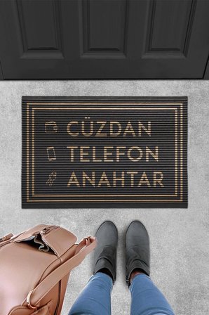Evaşk Kapı Önü Paspası Vinil Kaymaz Tabanlı 40x60