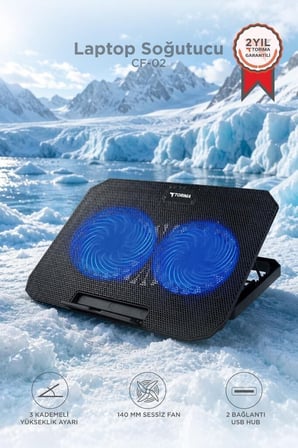 Premium Cihaz Destek Parça Laptop Soğutucu Çift Fanlı CF02