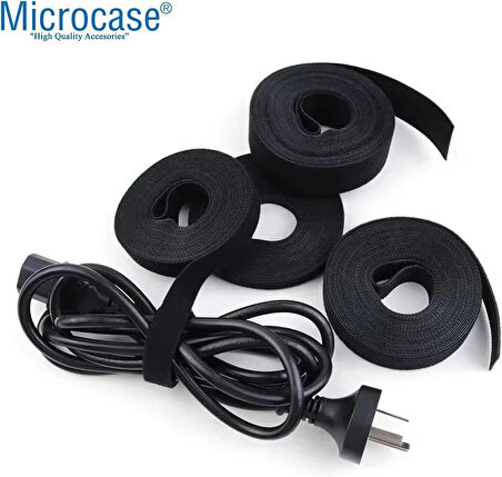 Microcase Cırt Cırt Kablo ve Malzeme Düzenleyici Kesilebilir Model 20mm X 5 metre Cırt Bant - SİYAH AL5268