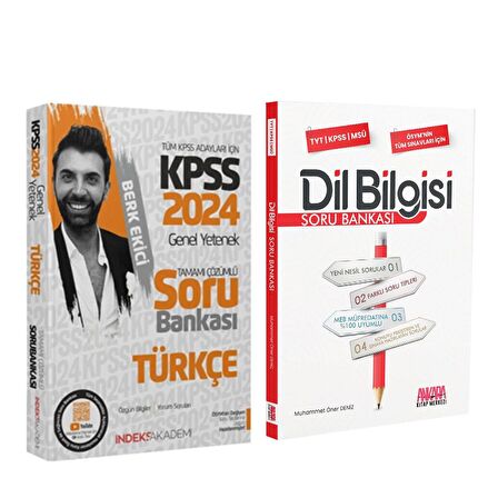 İndeks 2024 KPSS Türkçe ve AKM Dil Bilgisi Soru Bankası Seti 2 Kitap 