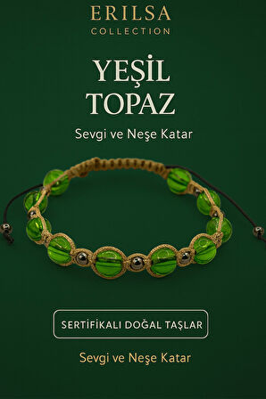 Sertifikalı Yeşil Topaz Bileklik – Sevgi ve Neşe Katıcı Enerji Taşı Takı