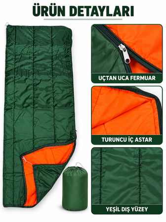 Kamp Uyku Tulumu Nefes Alır Paraşüt Kumaş Dayanıklı Taşıma Çantası Hediyeli Uyku Tulumu Konforlu Yıkanabilir Gezi Outdoor Av Balık Festival