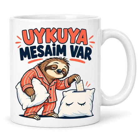 Uykuya Mesai Tasarımlı Porselen Kupa - MODEL 710