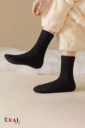 Kadın Peluş Uyku (4 Çift) Soft Doku Isı Emici Kışlık Soket Havlu Çorap