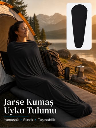 Beylini Kamp Uyku Tulumu Nefes Alır Jarse Esnek Kumaş Dayanıklı Taşıma Çantası Hediyeli Uyku Tulumu Konforlu Yıkanabilir Gezi Outdoor Av Balık Festival Siyah
