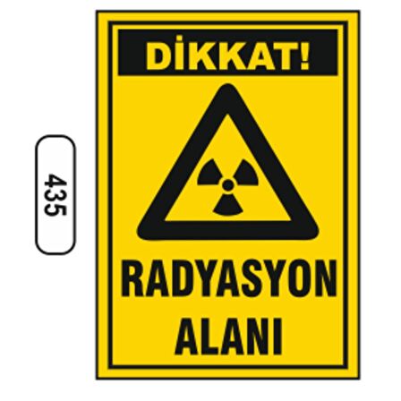 Dikkat Radyasyon Alanı Uyarı Levhası