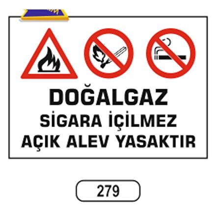 Doğalgaz Sigara Içilmez Açık Alev Yasaktır Uyarı Ikaz Levhası