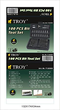 Troy 22302 Bits Uç Seti 100 Parça