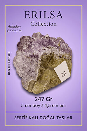 Sertifikalı Ametist Taşı Kütlesi 247 Gr – Ham Doğal Kristal Dekoratif Taş Parçası