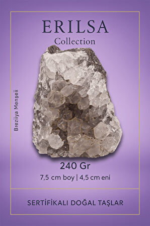 Sertifikalı Kahverengi Ametist Taşı Kütlesi 240 Gr – Ham Doğal Kristal Dekoratif Taş Parçası