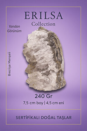 Sertifikalı Kahverengi Ametist Taşı Kütlesi 240 Gr – Ham Doğal Kristal Dekoratif Taş Parçası