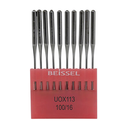 Beissel UYx113 Sanayi Tipi Lastik Makinesi İğnesi 16/100 Numara R uçlu 10 Adet (1 Paket)
