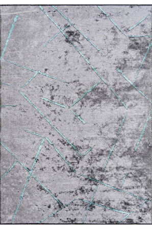 Pierre Cardin Azur UZ02A Gri Buz Mavi Pamuk Akrilik Yumuşak Dokulu Modern Kilim Halı