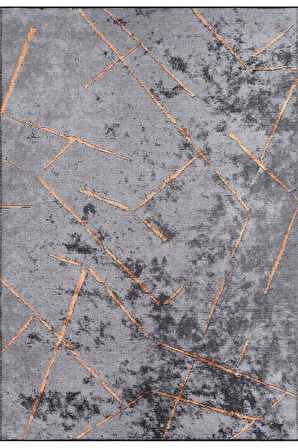 Pierre Cardin Azur UZ02C Gri Bakır Pamuk Akrilik Yumuşak Dokulu Modern Kilim Halı