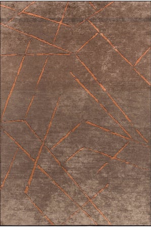Pierre Cardin Azur UZ02D Kahve Bakır Pamuk Akrilik Yumuşak Dokulu Modern Kilim Halı