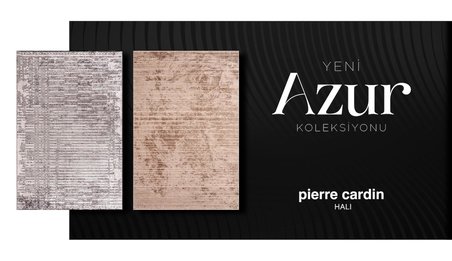Pierre Cardin Azur UZ02E Gri Mavi Pamuk Akrilik Yumuşak Dokulu Modern Kilim Halı