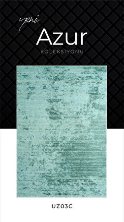 Pierre Cardin Azur UZ03C Su Yeşili Pamuk Akrilik Yumuşak Dokulu Modern Kilim Halı