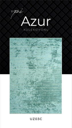 Pierre Cardin Azur UZ03C Su Yeşili Pamuk Akrilik Yumuşak Dokulu Modern Kilim Halı