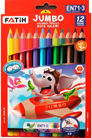 Kuru Boya Kalemi Jumbo Tam Boy 12'li