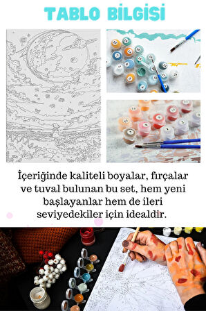 Sayılarla Boyama 40x50 Tuval Fırça Boya Dahil UZAY GÖKYÜZÜ