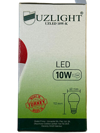 Uzlight 10W(75W) 1000K (Kırmızı Işık) E27 Duylu Led Ampul