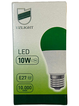 Uzlight 10W(75W) 8200K (Yeşil Işık) E27 Duylu Led Ampul