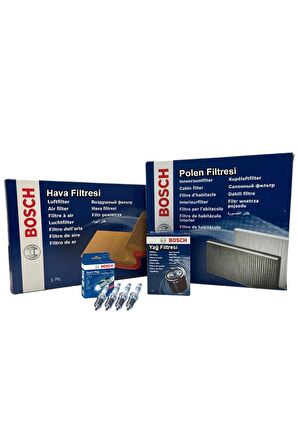 Ford Focus 1 1.6 Benzinli Bosch Filtre Bakım Seti 1998-2005 Hava+Yağ+Standart Polen+Buji Seti