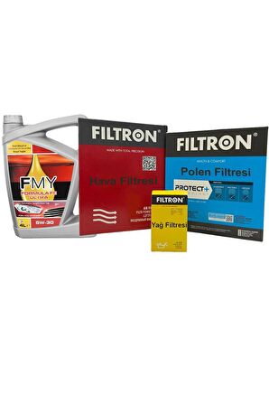 Ford Focus 3 1.6 TDCi Mann Filtron Filtre Seti 2011-2018 Hava+Yağ+Polen+Orj Motor Yağı (5W30 4L)