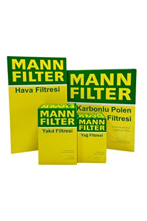 VW Golf 5 1.4 TSI MANN Filtre Bakım Seti 2006-2009 BMY 140 Hava+Yağ+Yakıt+Karbonlu Polen
