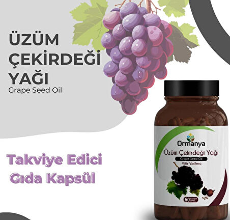 ÜZÜM ÇEKİRDEĞİ YAĞI İÇEREN TAKVİYE EDİCİ GIDA - 1000 MG