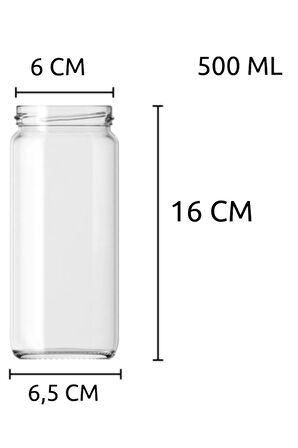 4 Adet Metal Gold Altın Kapaklı Konserve 500 Cc Şeffaf Uzun Cam Kavanoz 500 Ml