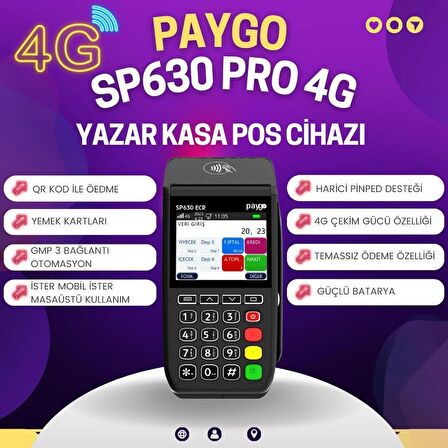 PAYGO SP 630 PRO 4G YAZAZARKASA POS