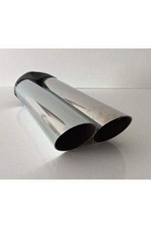 Çift çıkış nikelaj  egzoz ucu uzun eksoz sessiz