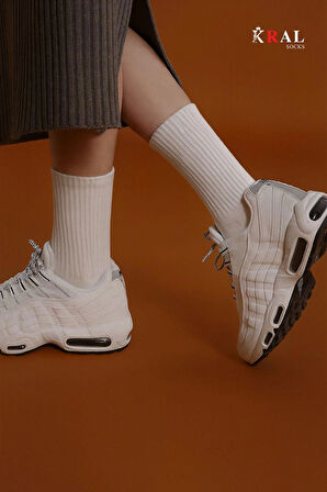 Unisex Beyaz 6 Çift Pamuklu Tenis Spor Uzun Soket Boy Çorap