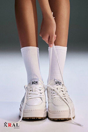 Unisex Siyah-Beyaz 6 Çift Pamuklu Tenis Spor Uzun Soket Boy Çorap