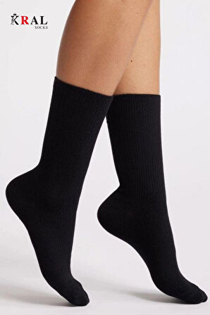 Unisex Siyah-Beyaz 6 Çift Pamuklu Tenis Spor Uzun Soket Boy Çorap