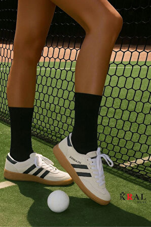 Unisex 12 Çift Pamuklu Tenis Spor Uzun Soket Boy Çorap