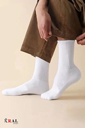 Unisex  12 Çift Pamuklu Tenis Spor Uzun Soket Boy Çorap