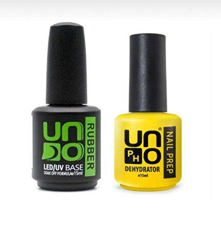 Anil Uno Rubber Base 15 Ml , Uno Nail Prep Dehydrator 15 Ml , 2”li set