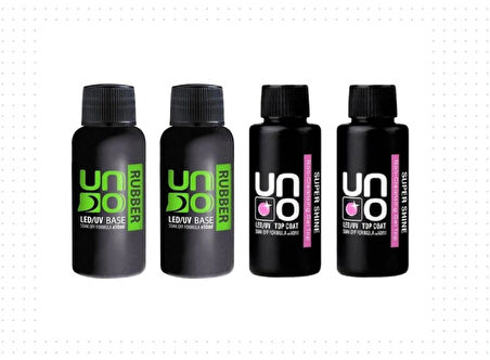 Anil uno Rubber Base coat 50 Ml X2 , Uno Super Shıne Top Coat 50Ml X2 ( 4”LuSet