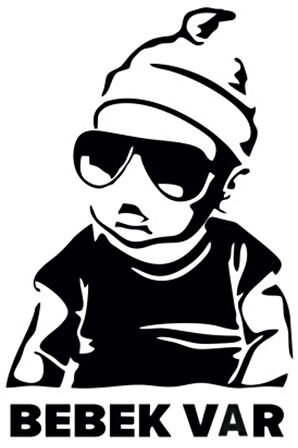 Arabada Bebek Var (Oto-Motor-Laptop-Duvar-Dekor) 10 x 14 cm