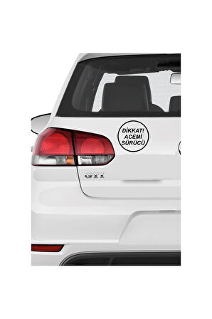 Dikkat Acemi Sürücü Oto Cam Yazısı 18x18 Cm Araba Arkası Sticker Oto Cam Sticker Yazı Modelleri Özel