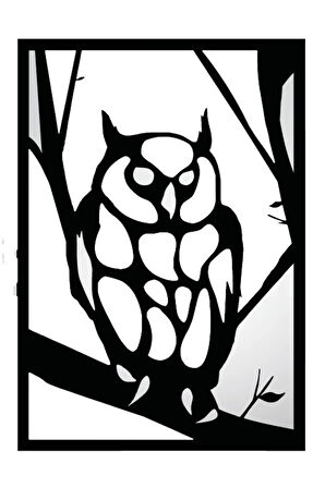 Gamlı Baykuş Duvar Dekor Sticker 27 x 49 cm