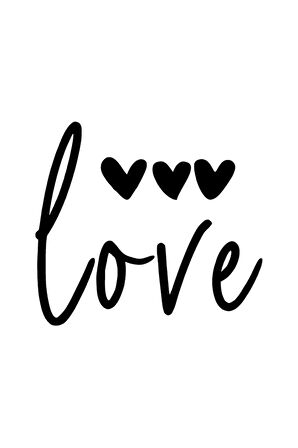 Love ve Kalpler Sticker (Oto-Motor-Laptop-Duvar-Dekor) 10 x 9 cm