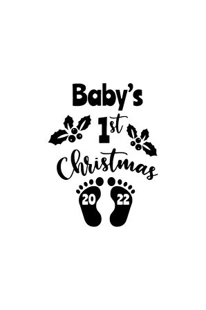 Babys First Christmas 2022 Sticker (OTO-MOTOR-LAPTOP-DUVAR-DEKOR) 10 X 13 Cm