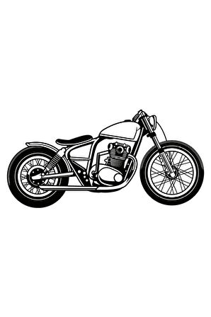 Klasik Motosikletler Oto Motor Laptop Duvar Folyo Sticker (TİP 10) 15x7 Cm